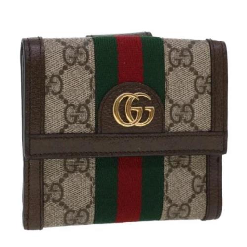 Pre-owned Leather wallets Gucci Vintage , Beige , Dames