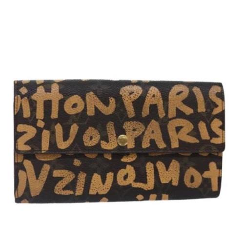 Pre-owned Canvas wallets Louis Vuitton Vintage , Orange , Dames