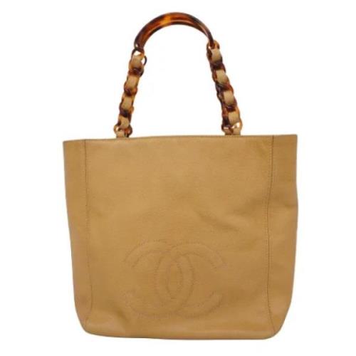 Pre-owned Leather chanel-bags Chanel Vintage , Beige , Dames