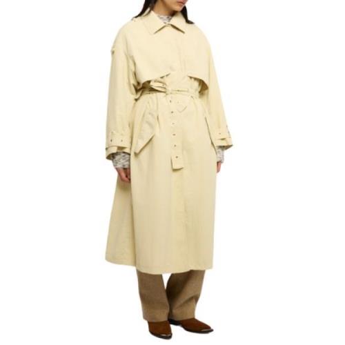 Beige Waterdichte Trenchcoat met Zilveren Oogjes Roseanna , Beige , Da...