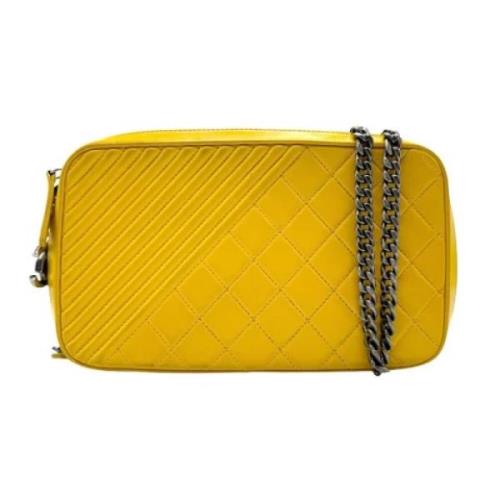 Pre-owned Leather chanel-bags Chanel Vintage , Yellow , Dames