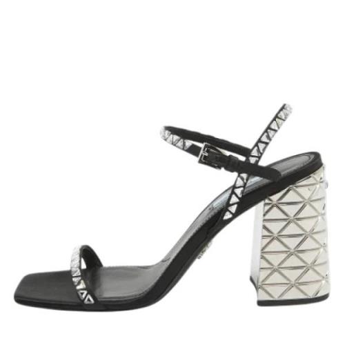 Pre-owned Satin sandals Prada Vintage , Black , Dames