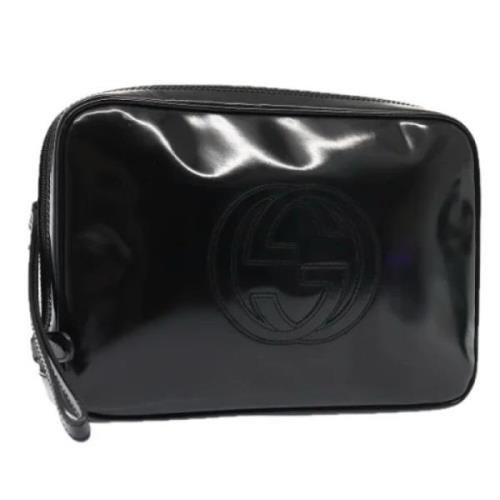 Pre-owned Leather clutches Gucci Vintage , Black , Dames