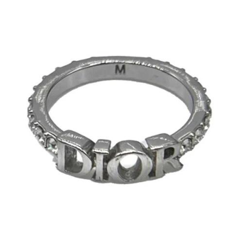 Pre-owned Fabric rings Dior Vintage , Gray , Dames