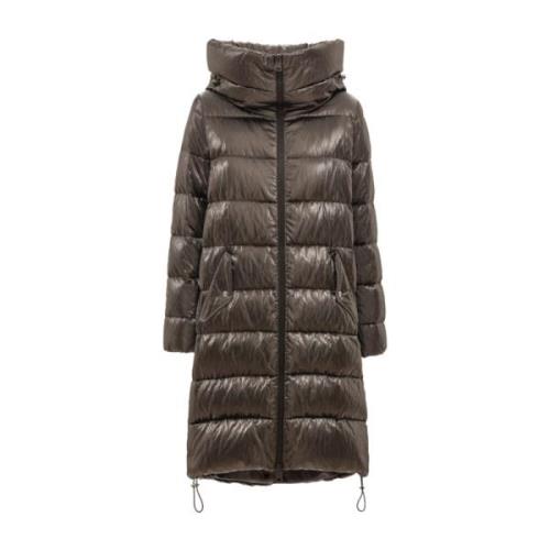 Lange Gewatteerde Parka met Capuchon Herno , Gray , Dames