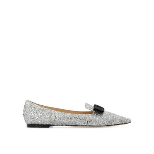 Zilveren Ballerina Flats Elegant Glitter Jimmy Choo , Gray , Dames