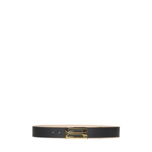 Zwarte Leren Riem met Gouden Gesp Victoria Beckham , Black , Dames