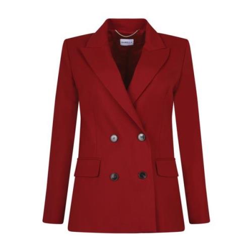 Rode double-breasted blazer Marella , Red , Dames