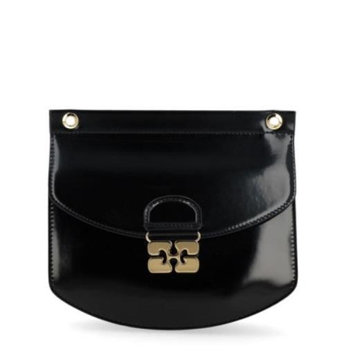 Kleine Patent Zwarte Tas Ganni , Black , Dames