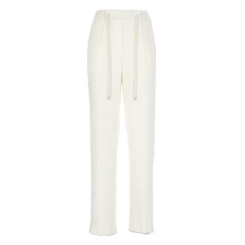 Witte viscose broek met trekkoord Peserico , White , Dames