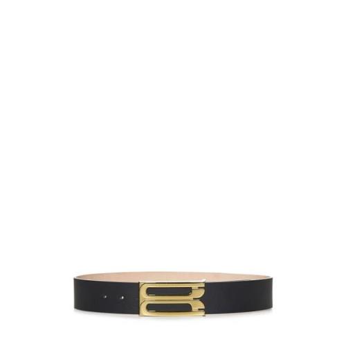 Zwarte Leren Riem Elegante Stijl Victoria Beckham , Black , Dames