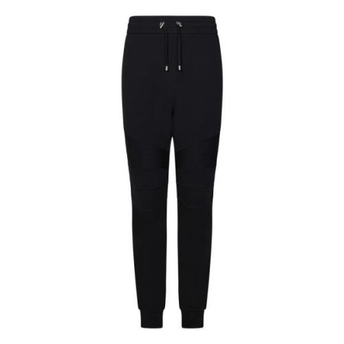 Zwarte Katoenen Joggers met Geribbelde Knieën Balmain , Black , Heren