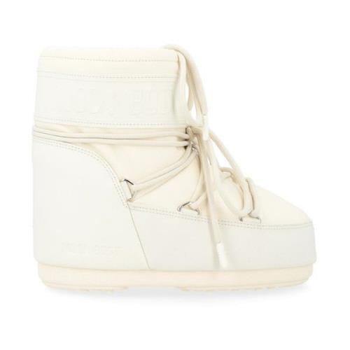 Lage Rubberen Crème Icon Laarzen Moon Boot , White , Dames