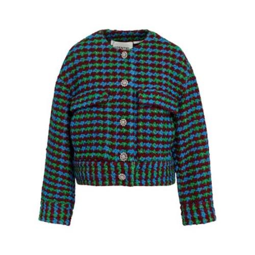 Groene Tweed Oversized Vest Essentiel Antwerp , Multicolor , Dames