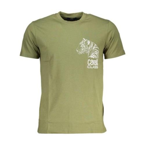 Tijgerprint Groen T-shirt Mannen Cavalli Class , Green , Heren