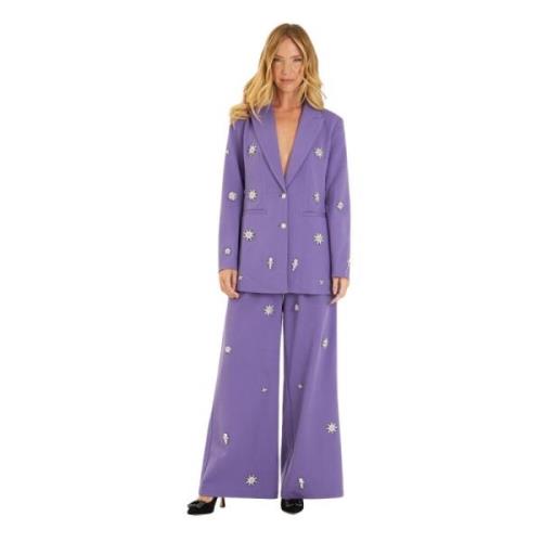 Rechte broek met kralen Alma EN Pena , Purple , Dames