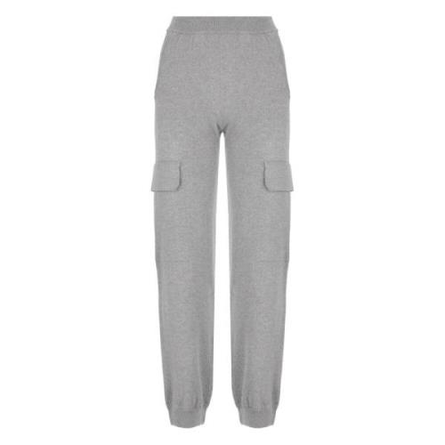 Grijze Wollen Broek Elastische Taille Zakken Peserico , Gray , Dames