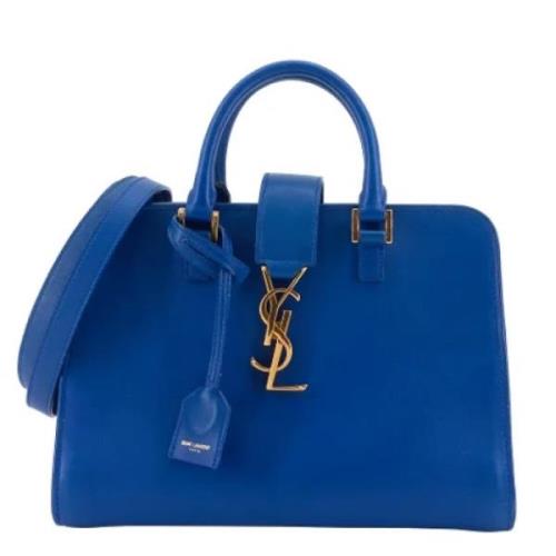 Pre-owned Leather handbags Yves Saint Laurent Vintage , Blue , Dames