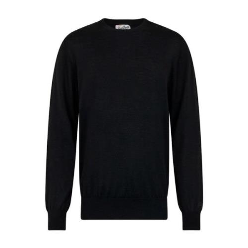 Geribbelde O-Neck Wollen Jumpers MC2 Saint Barth , Black , Heren