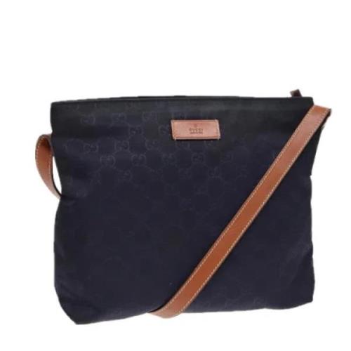 Pre-owned Canvas shoulder-bags Gucci Vintage , Blue , Dames