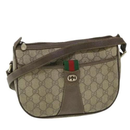 Pre-owned Canvas shoulder-bags Gucci Vintage , Beige , Dames