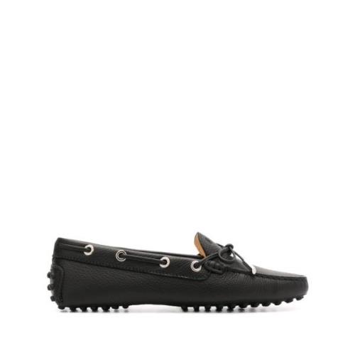 Zwarte Leren Gommino Rijdschoenen Tod's , Black , Dames