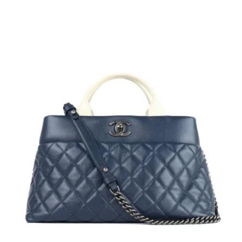 Pre-owned Leather chanel-bags Chanel Vintage , Blue , Dames