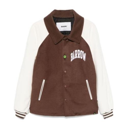 Bruine Twill Varsity Jack met Logo Barrow , Brown , Heren