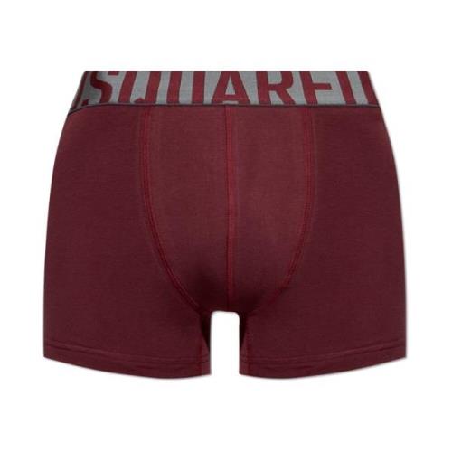 Katoenen boxershorts met logo Dsquared2 , Red , Heren