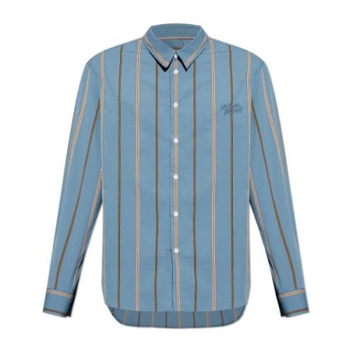 Shirt met logo Maison Kitsuné , Blue , Heren