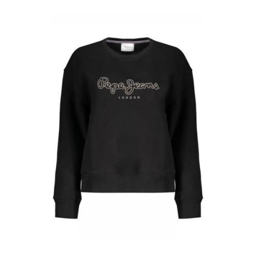 Katoenen Sweatshirt met Logoprint voor Dames Pepe Jeans , Black , Dame...