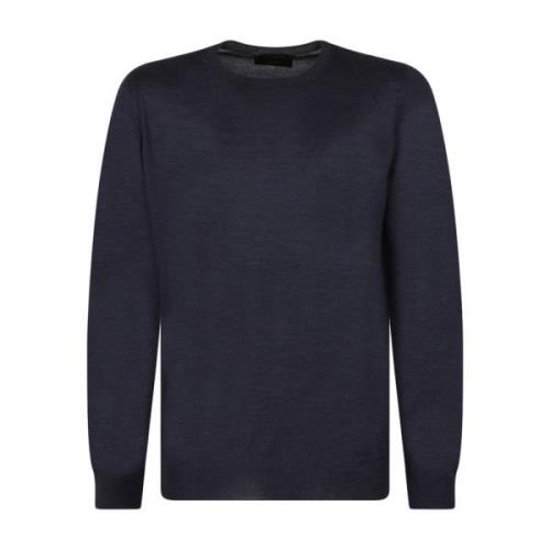 Donkerblauwe Crew Neck Sweater Gran Sasso , Blue , Heren