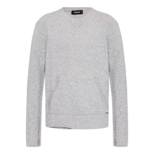 Grijze Kasjmiermix Trui Melange Dsquared2 , Gray , Heren