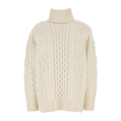 Oversize Ivoor Wollen Trui Loulou Studio , White , Dames