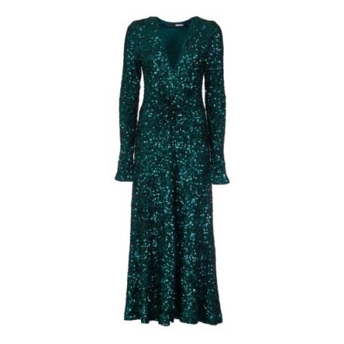 Groene Maxi Jurk Rotate Birger Christensen , Green , Dames