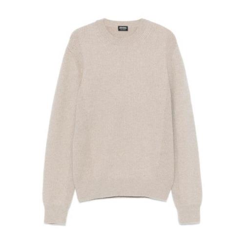 Crewneck Sweater Ermenegildo Zegna , Beige , Heren