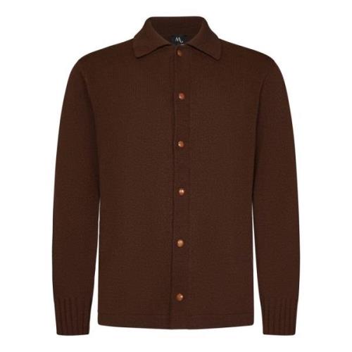 Bruine Sweater met Overhemdkraag Doppiaa , Brown , Heren