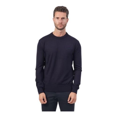 Blauwe Sweater Basic Lange Mouw Bikkembergs , Blue , Heren