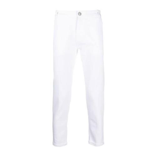 Witte Slim Fit Katoenen Broek PT Torino , White , Heren