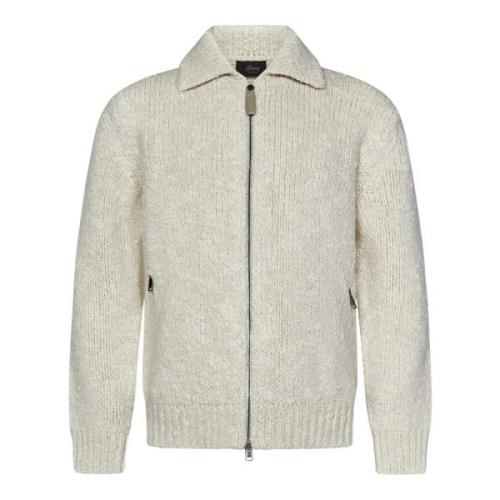 Beige Gebreide Rits Cardigan Aw24 Brioni , Beige , Heren