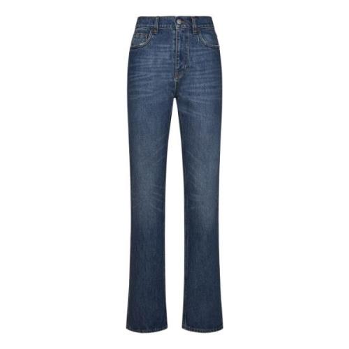 Blauwe High-Waisted Slim Fit Jeans Coperni , Blue , Dames