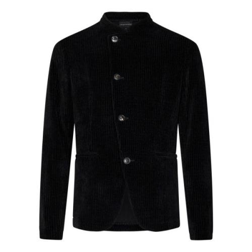 Zwarte Corduroy Blazer Aw24 Emporio Armani , Black , Heren