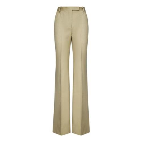 Honing Wijde Pijp Katoenen Broek Tom Ford , Beige , Dames