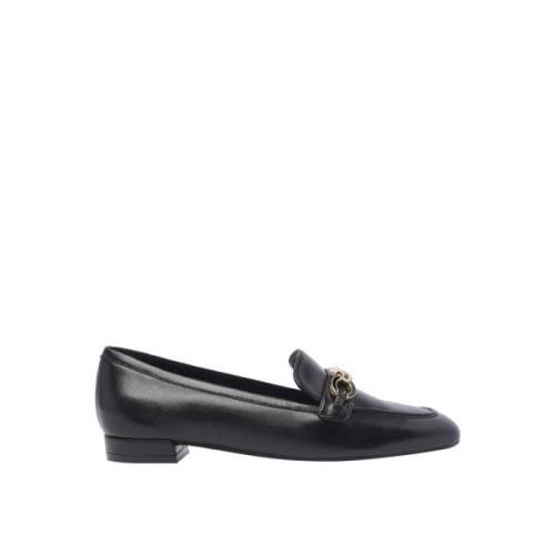 Zwarte Leren Loafers Vierkante Neus Stuart Weitzman , Black , Dames