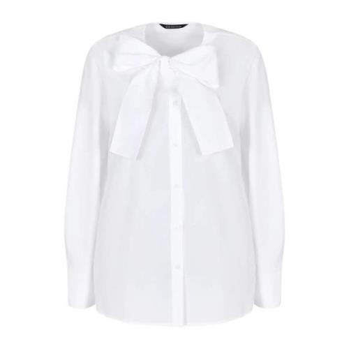 Witte Blouse met Strik Detail Armani Exchange , White , Dames