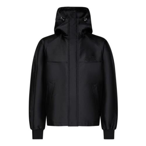 Zwarte Zijde Blend Windbreaker Jas Alexander McQueen , Black , Heren