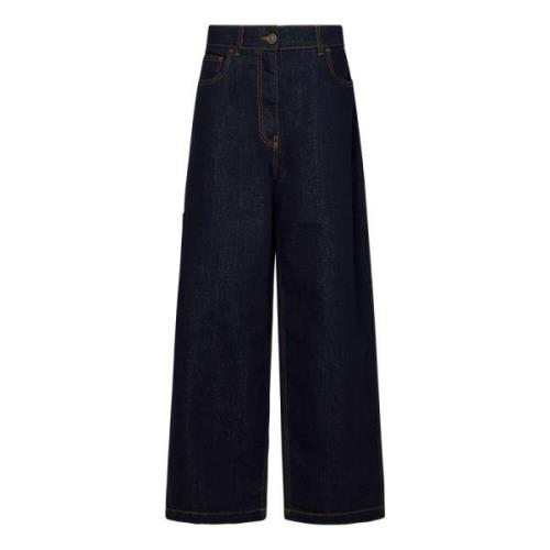 Blauwe Baggy Jeans met Hoge Taille Etro , Blue , Dames