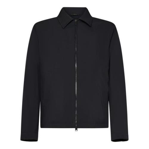 Blauwe Jas Aw24 Elegant Waterafstotend Brioni , Black , Heren