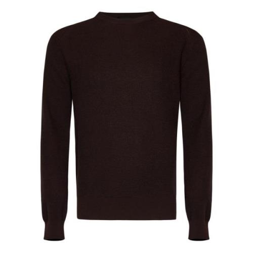 Bruine Crew Neck Sweater Aw24 Brioni , Brown , Heren