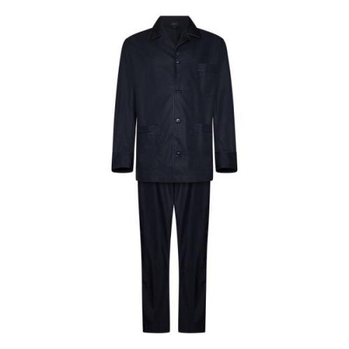 Blauw Katoenen Pyjamaset Brioni , Blue , Heren